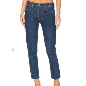 RE/DONE Originals Dark Wash Relaxed Crop Denim Jeans NWT Size 25